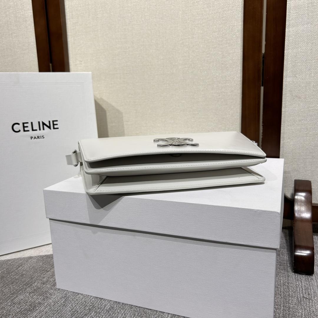 Celine Trapeze Triomphe Bag In Shiny Calfskin - DesignerGu