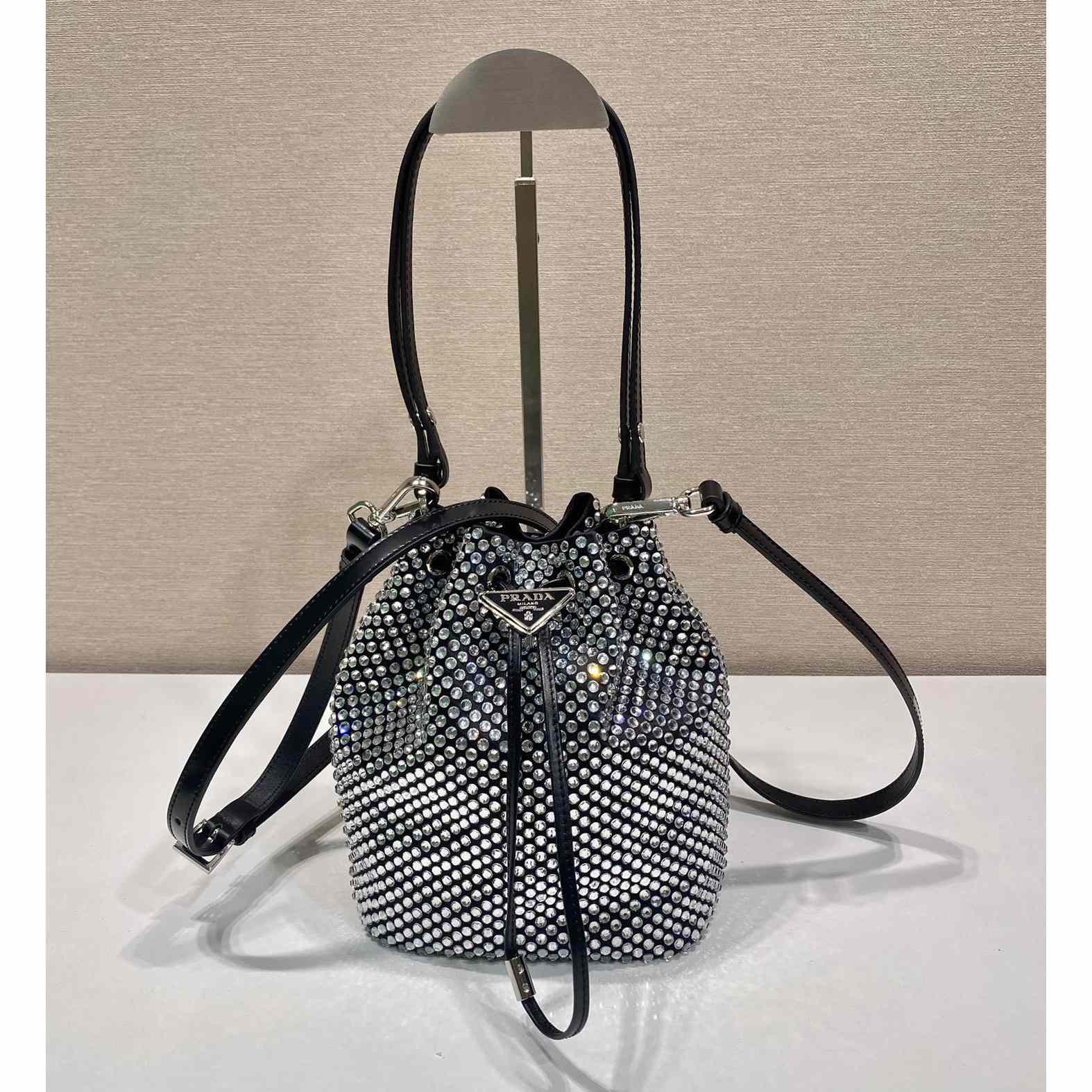 Prada Satin Mini-Bag With Crystals(16-21-10cm) - DesignerGu