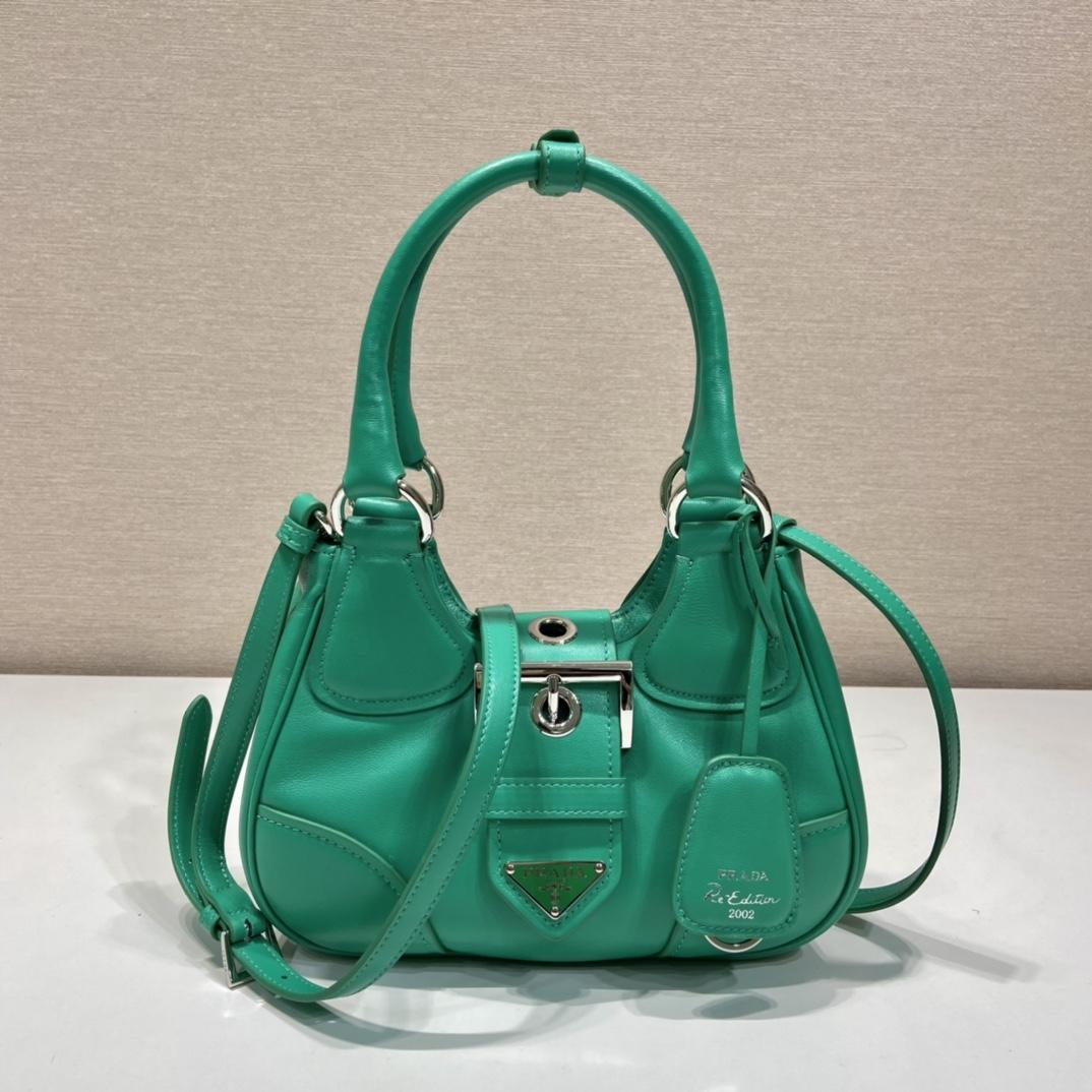 Prada Moon Re-Nylon And Leather Bag(22.5-16-7.5cm) - DesignerGu