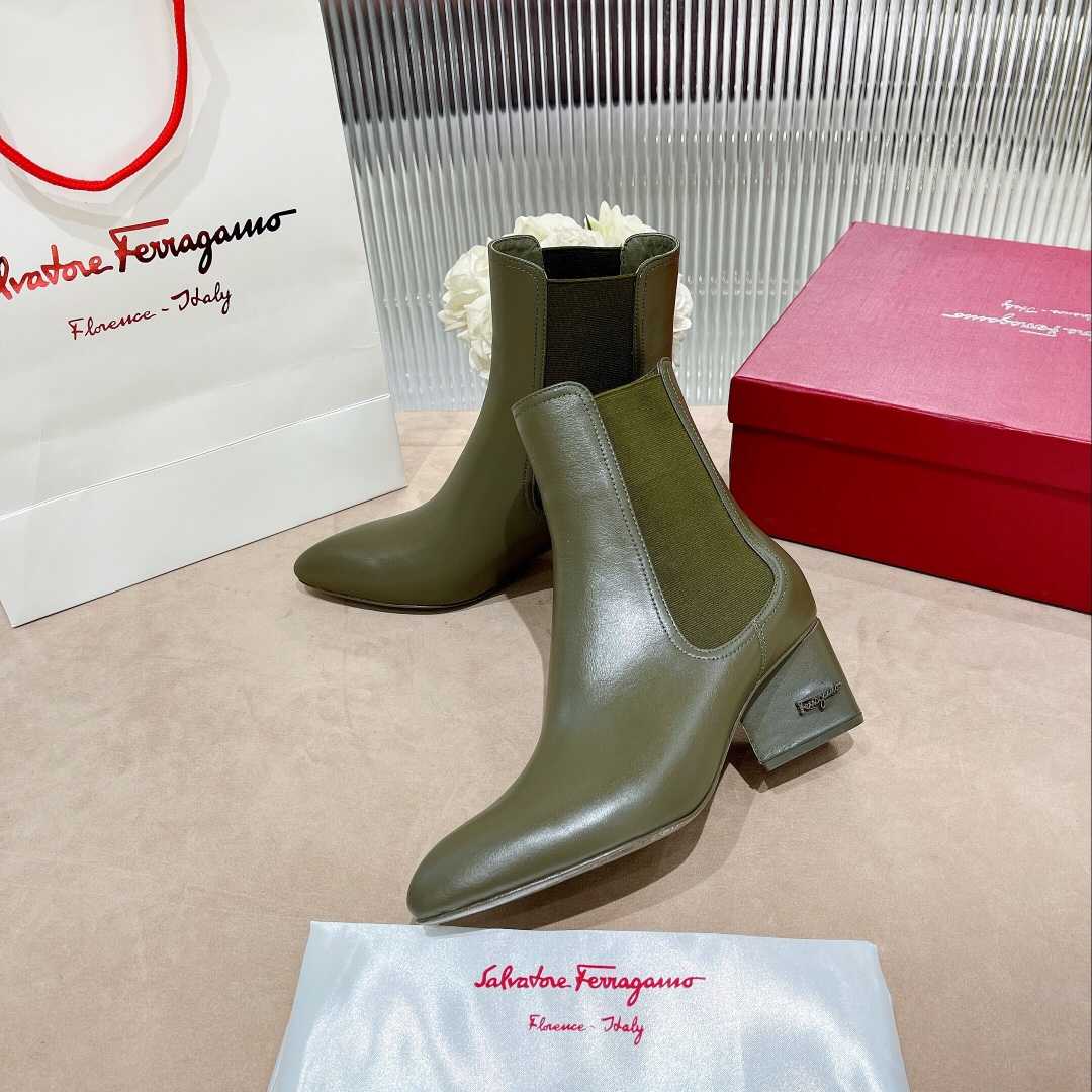 Ferragamo Leather Ankle Boot - DesignerGu