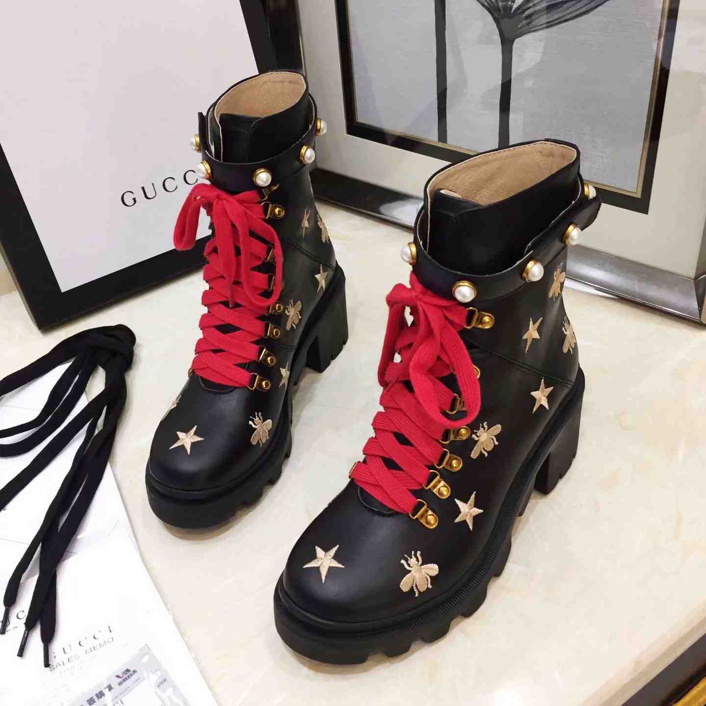 Gucci Leather Ankle Boot - DesignerGu