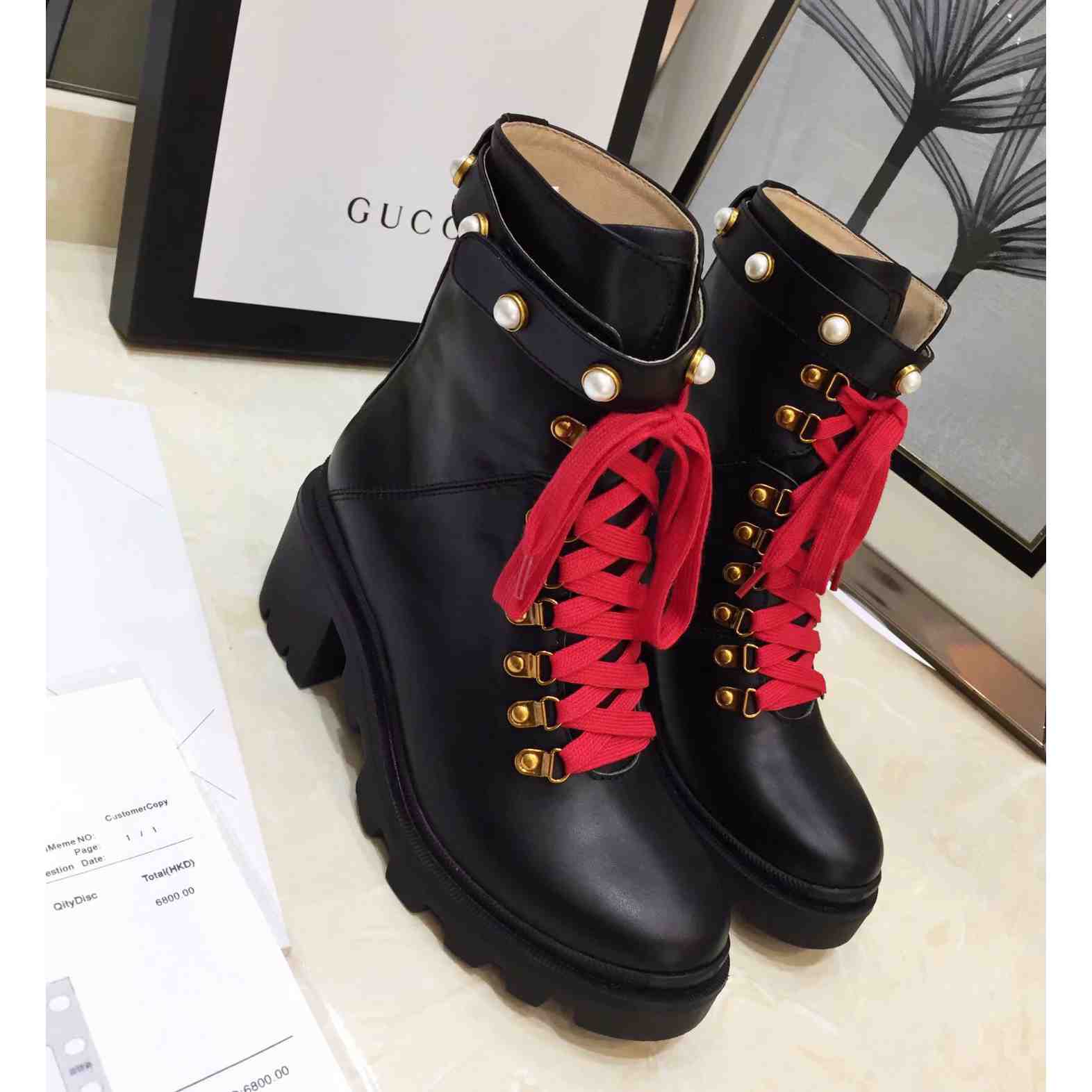 Gucci Leather Ankle Boot - DesignerGu