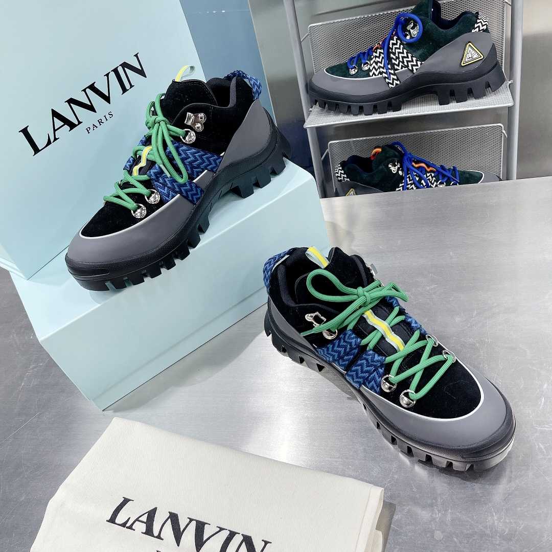 Lanvin Chunky-Sole Lace-Up Sneakers - DesignerGu