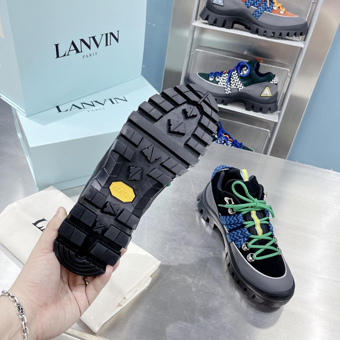 Lanvin Chunky-Sole Lace-Up Sneakers - DesignerGu