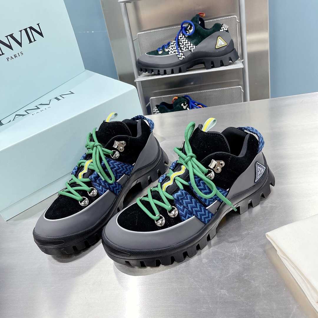 Lanvin Chunky-Sole Lace-Up Sneakers - DesignerGu