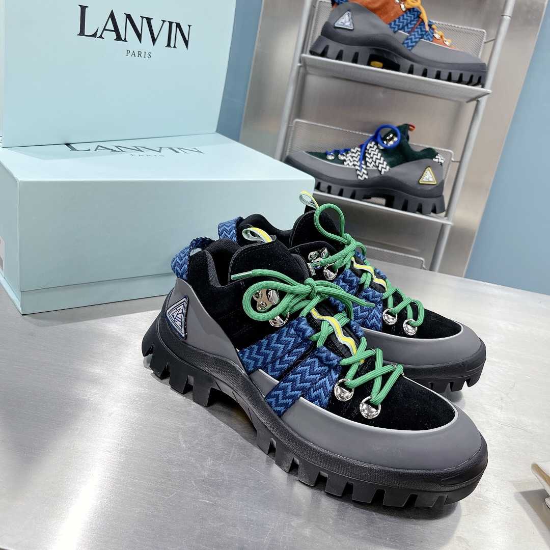 Lanvin Chunky-Sole Lace-Up Sneakers - DesignerGu