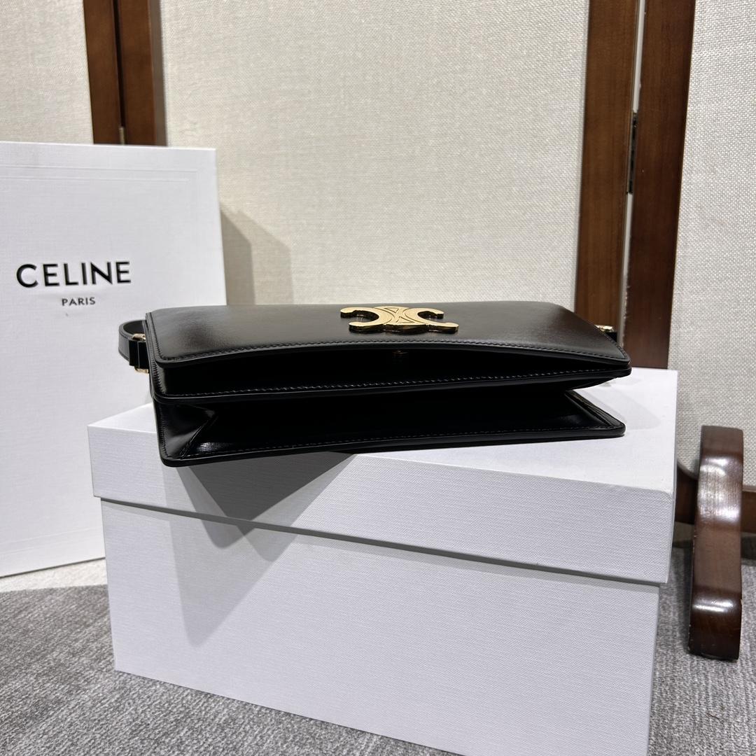 Celine Trapeze Triomphe Bag In Shiny Calfskin - DesignerGu