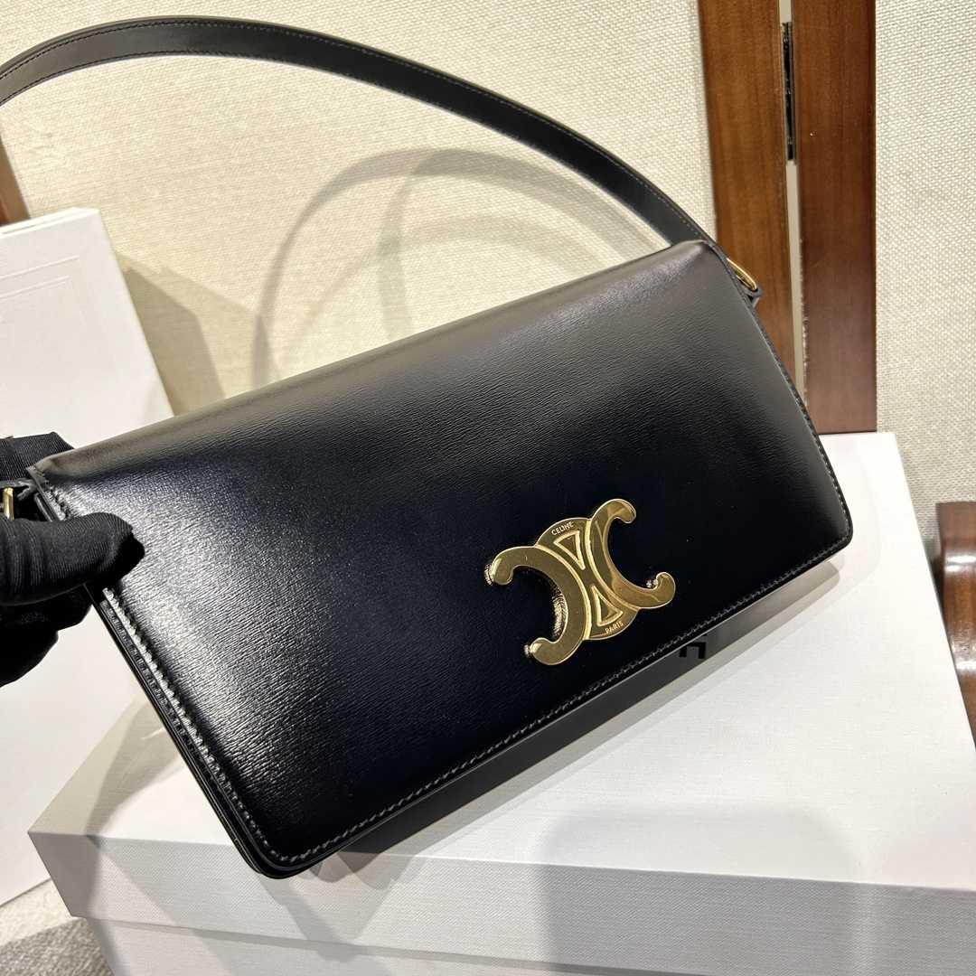 Celine Trapeze Triomphe Bag In Shiny Calfskin - DesignerGu