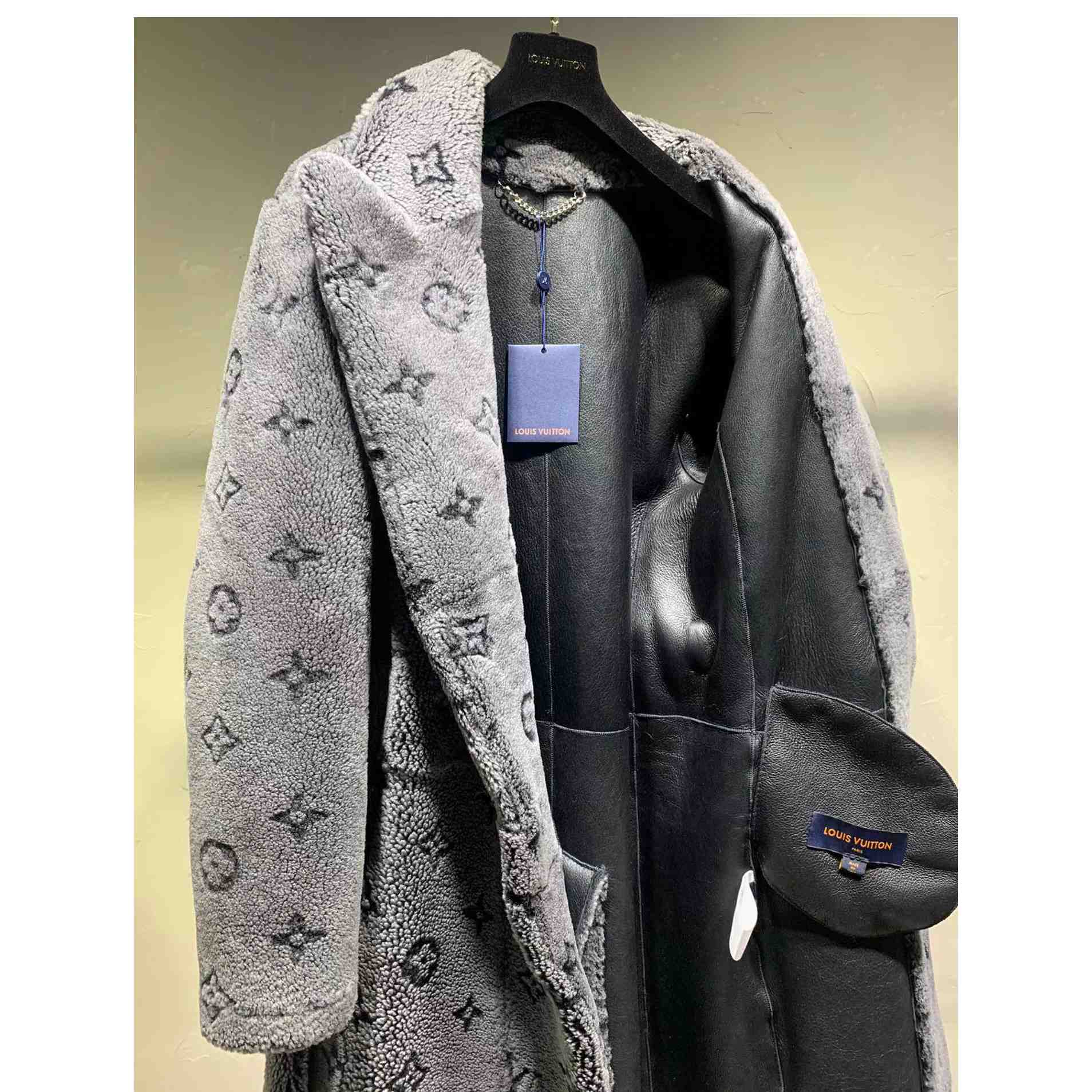 Louis Vuitton Monogram Shearling Coat - DesignerGu