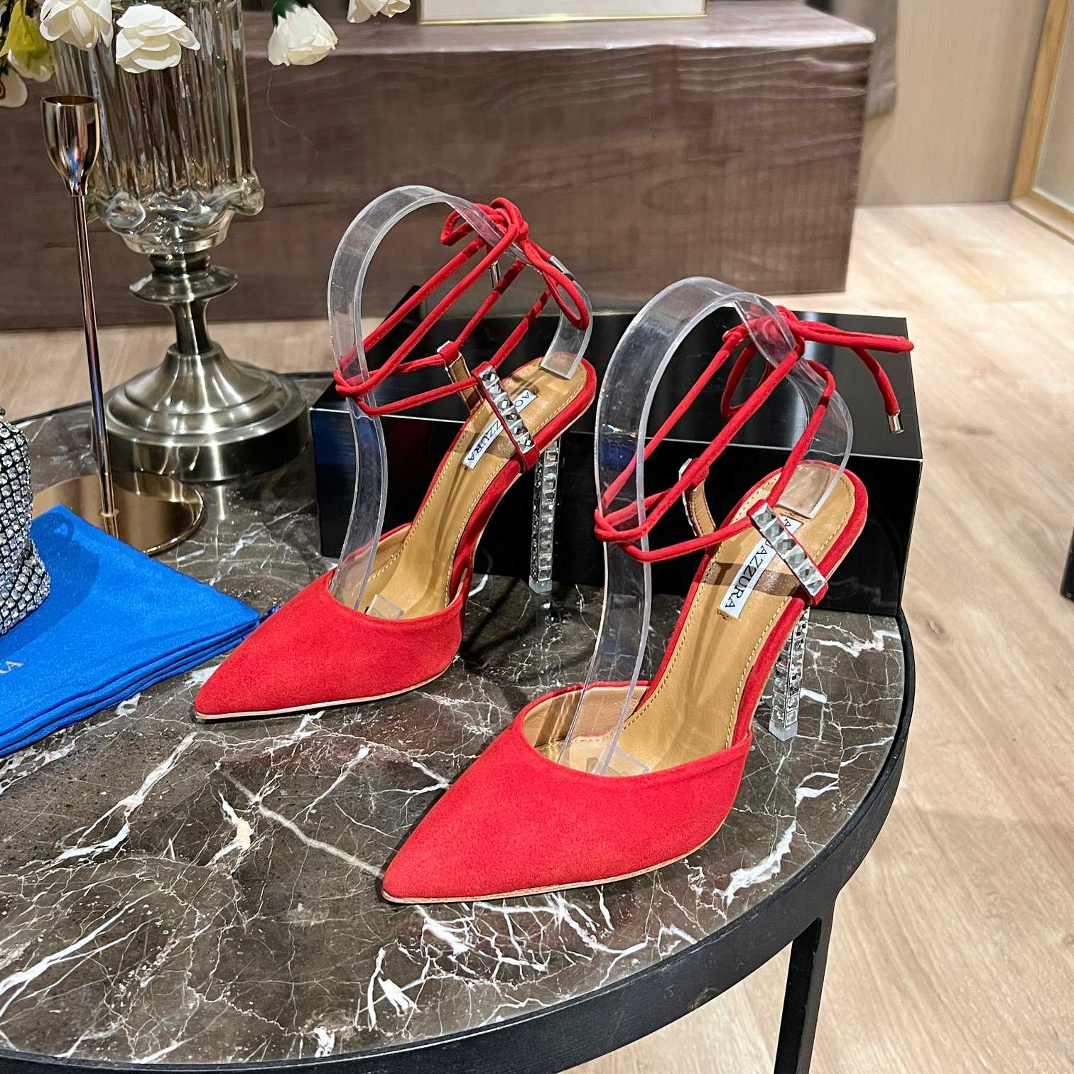 Aquazzura Rock Chic 105 Suede Pumps - DesignerGu