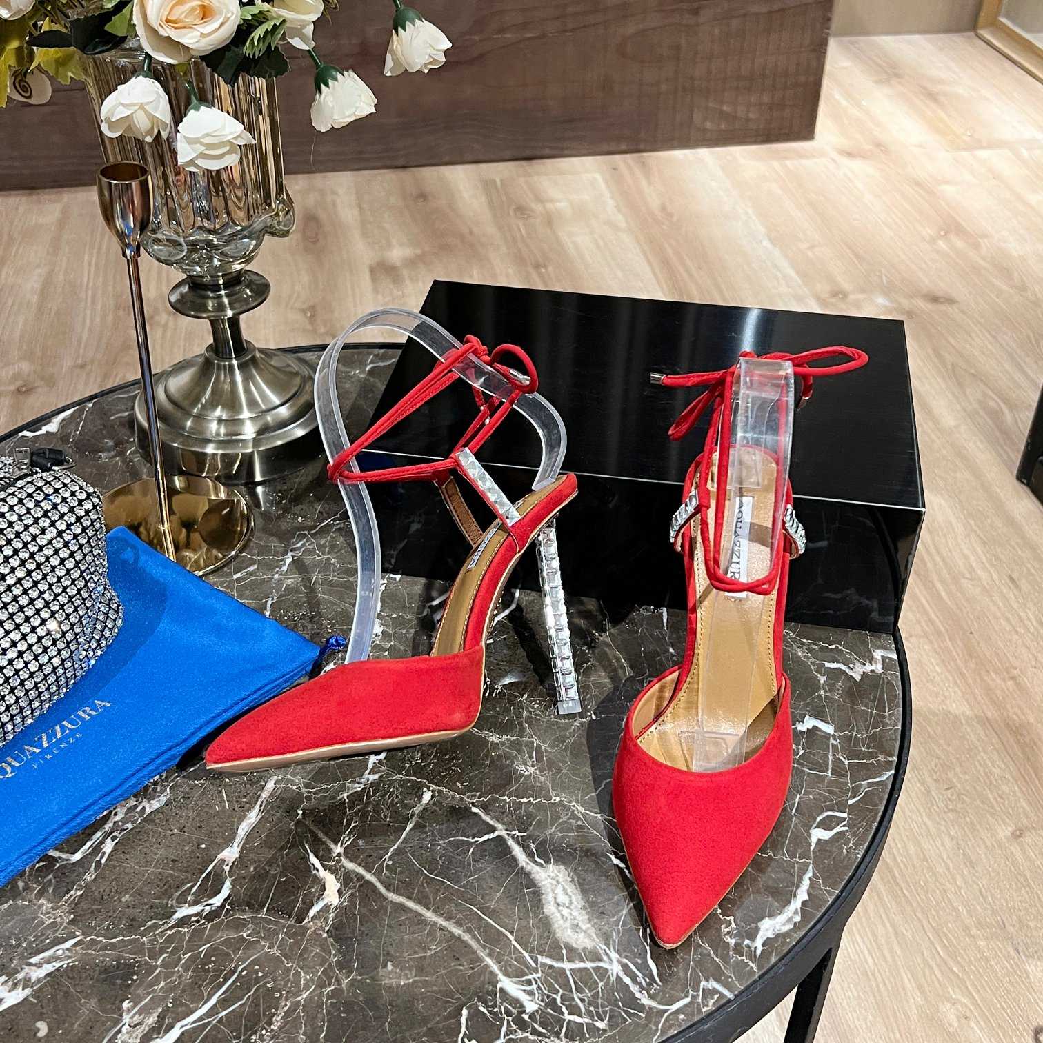 Aquazzura Rock Chic 105 Suede Pumps - DesignerGu