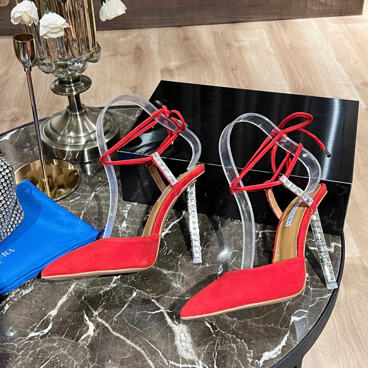 Aquazzura Rock Chic 105 Suede Pumps - DesignerGu