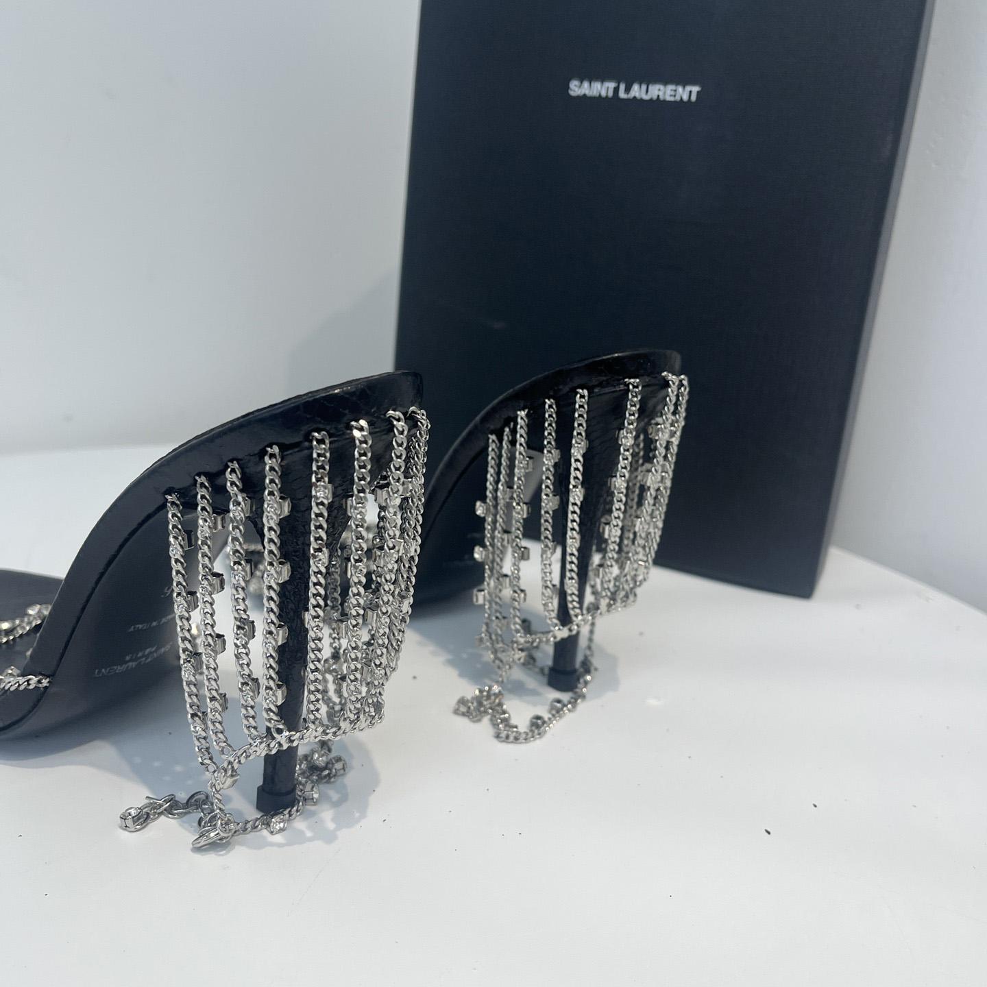 Saint Laurent Leather Sandals - DesignerGu