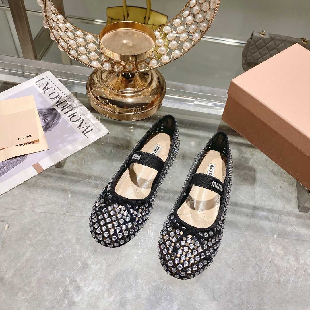 Miu Miu Satin Ballerinas - DesignerGu