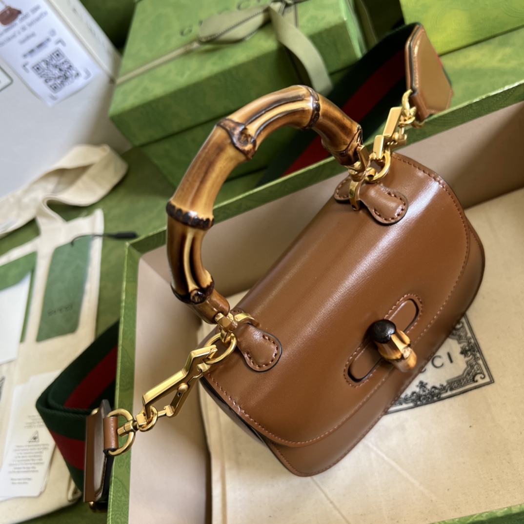 Gucci Bamboo 1947 Mini Top Handle Bag(17-12-7.5cm) - DesignerGu