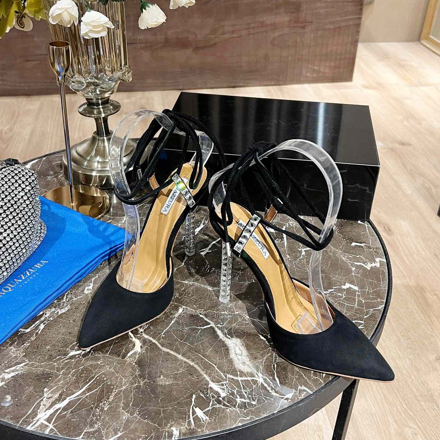 Aquazzura Rock Chic 105 Suede Pumps - DesignerGu