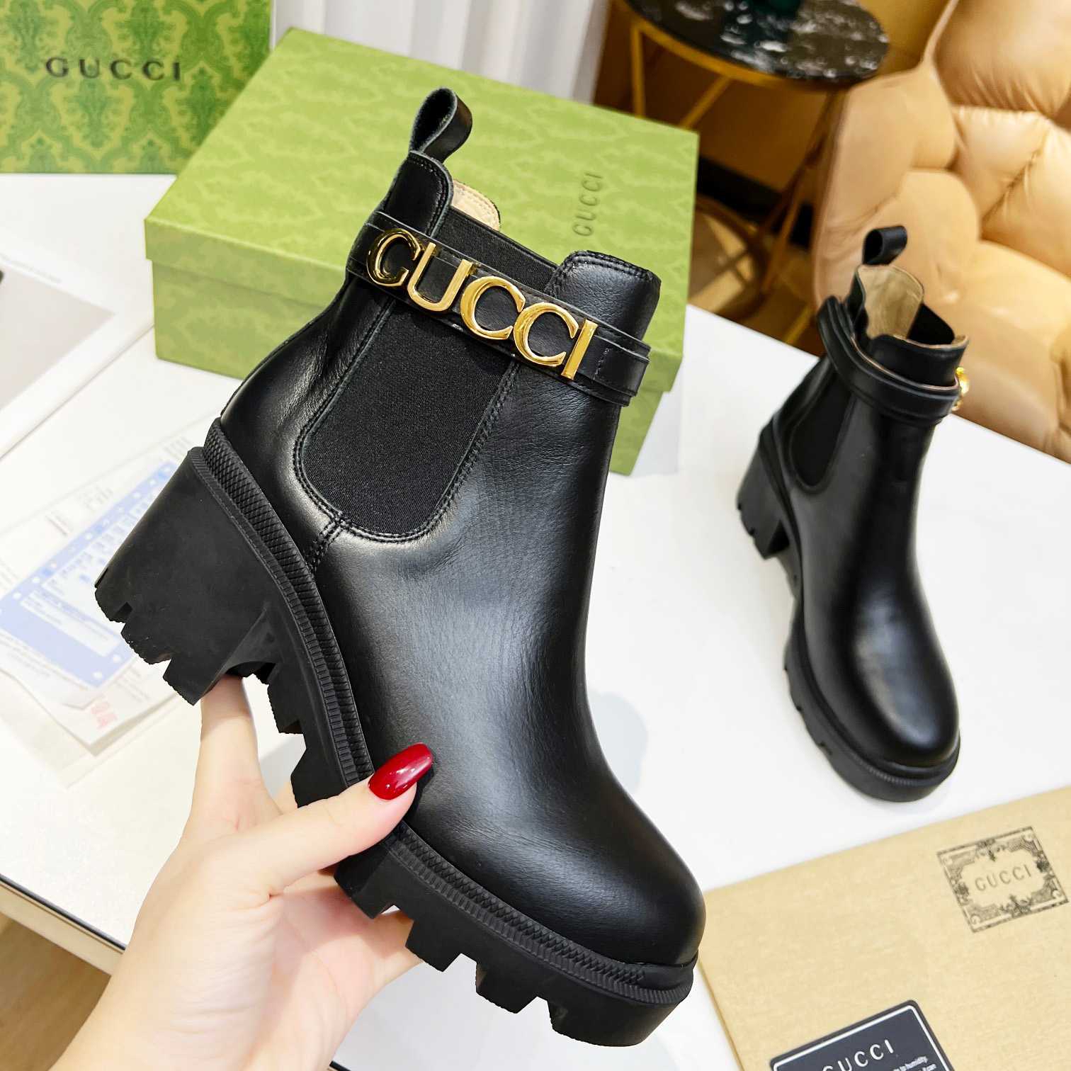 Gucci Women's Ankle Boot With Logo - DesignerGu