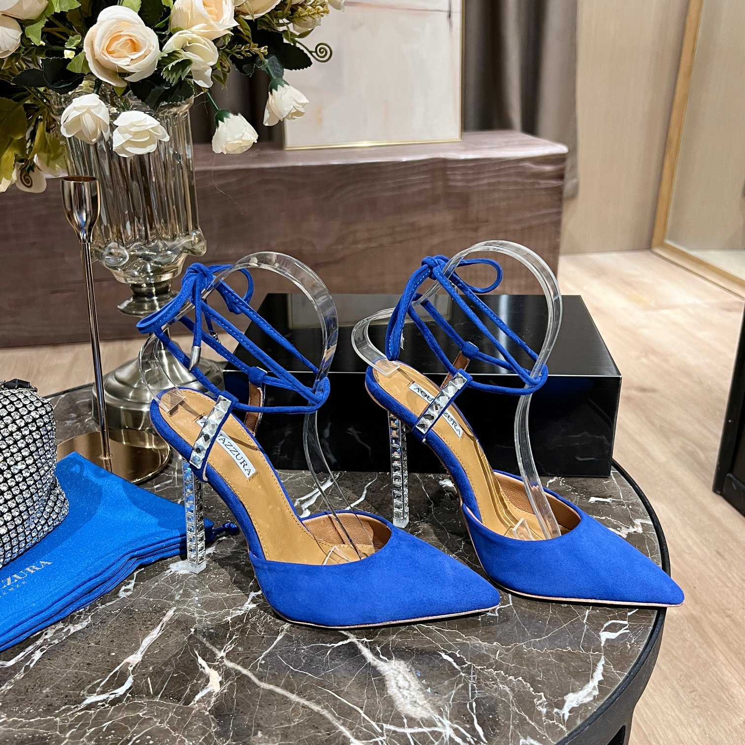 Aquazzura Rock Chic 105 Suede Pumps - DesignerGu