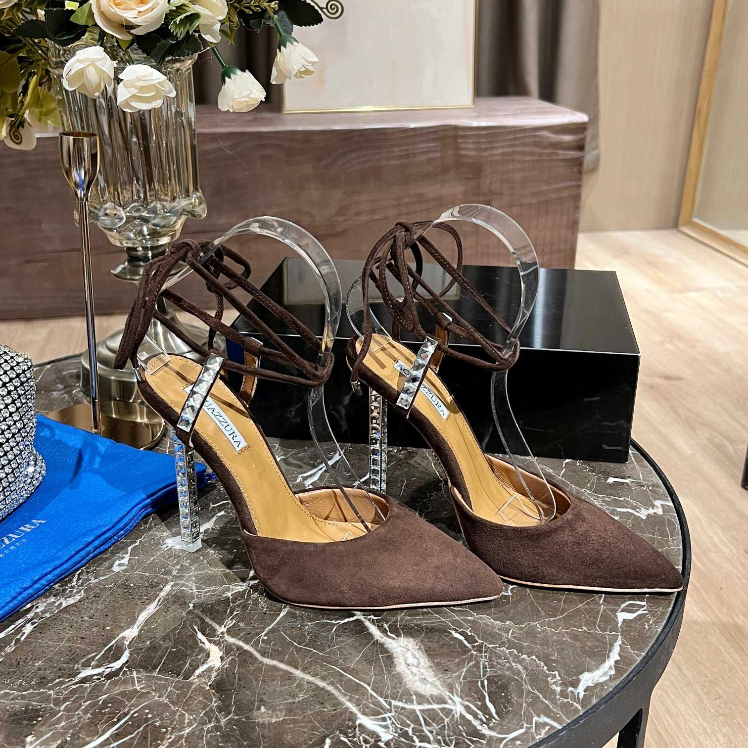 Aquazzura Rock Chic 105 Suede Pumps - DesignerGu