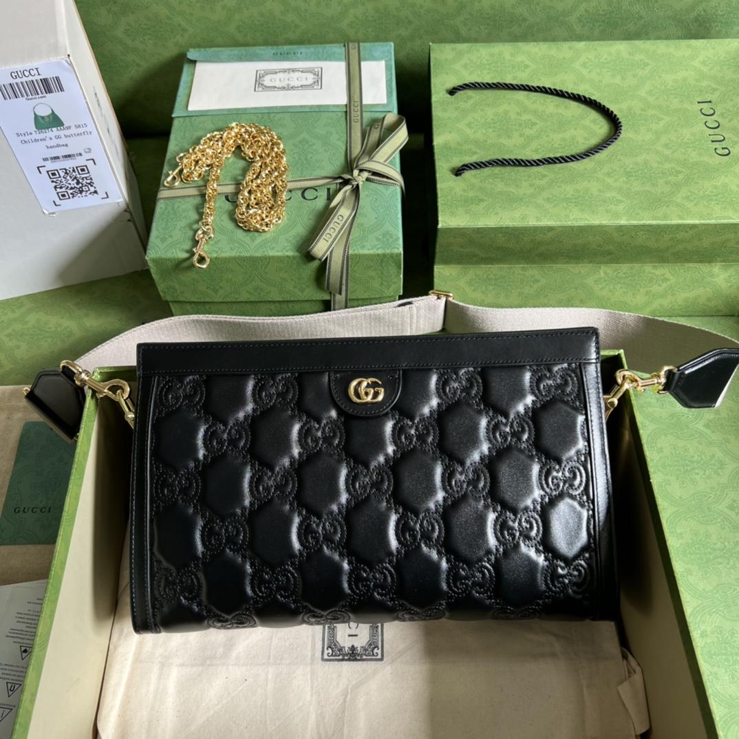 Gucci GG Matelassé Leather Medium Bag(32.5-20-10cm)   - DesignerGu