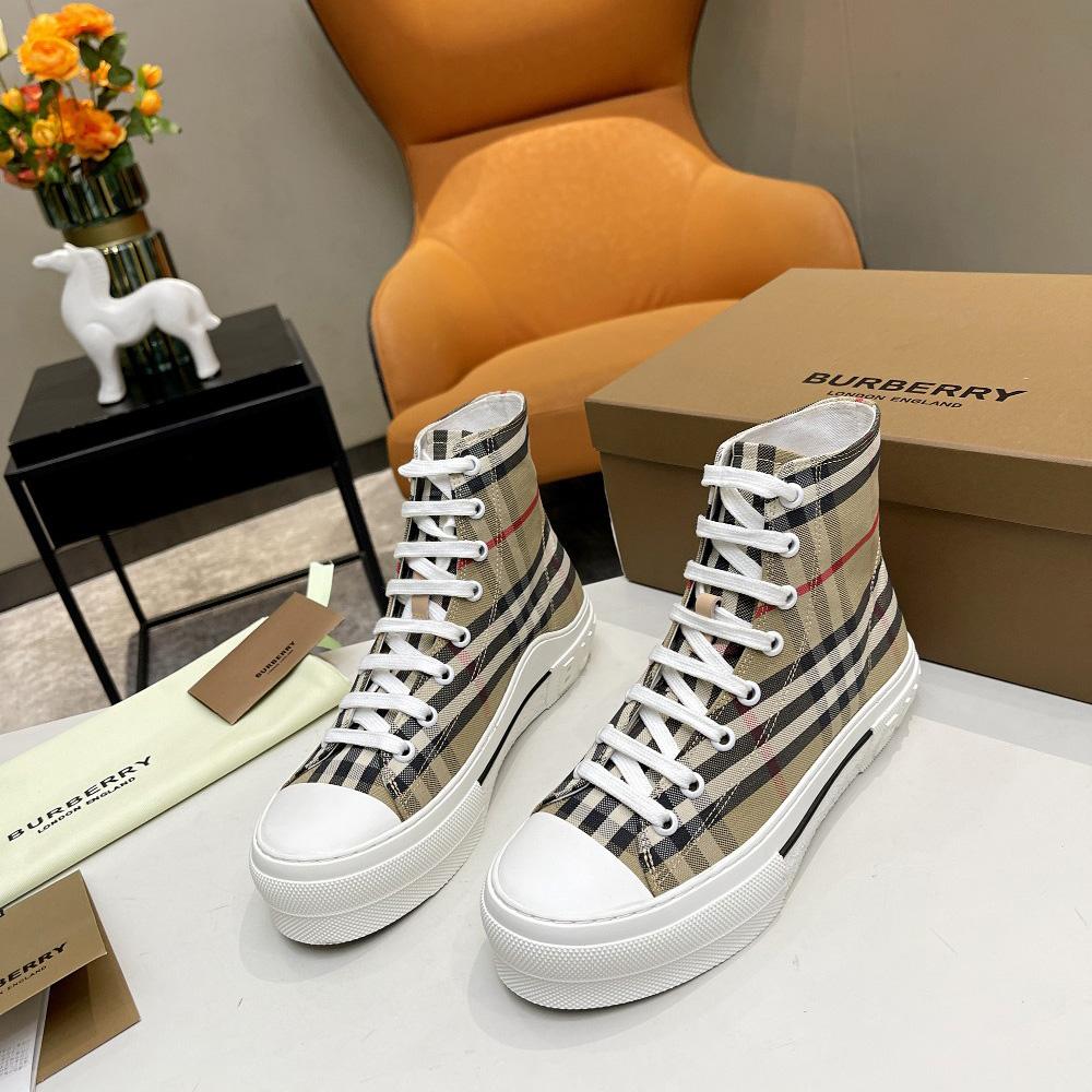 Burberry Vintage Check Cotton High-top Sneakers - DesignerGu