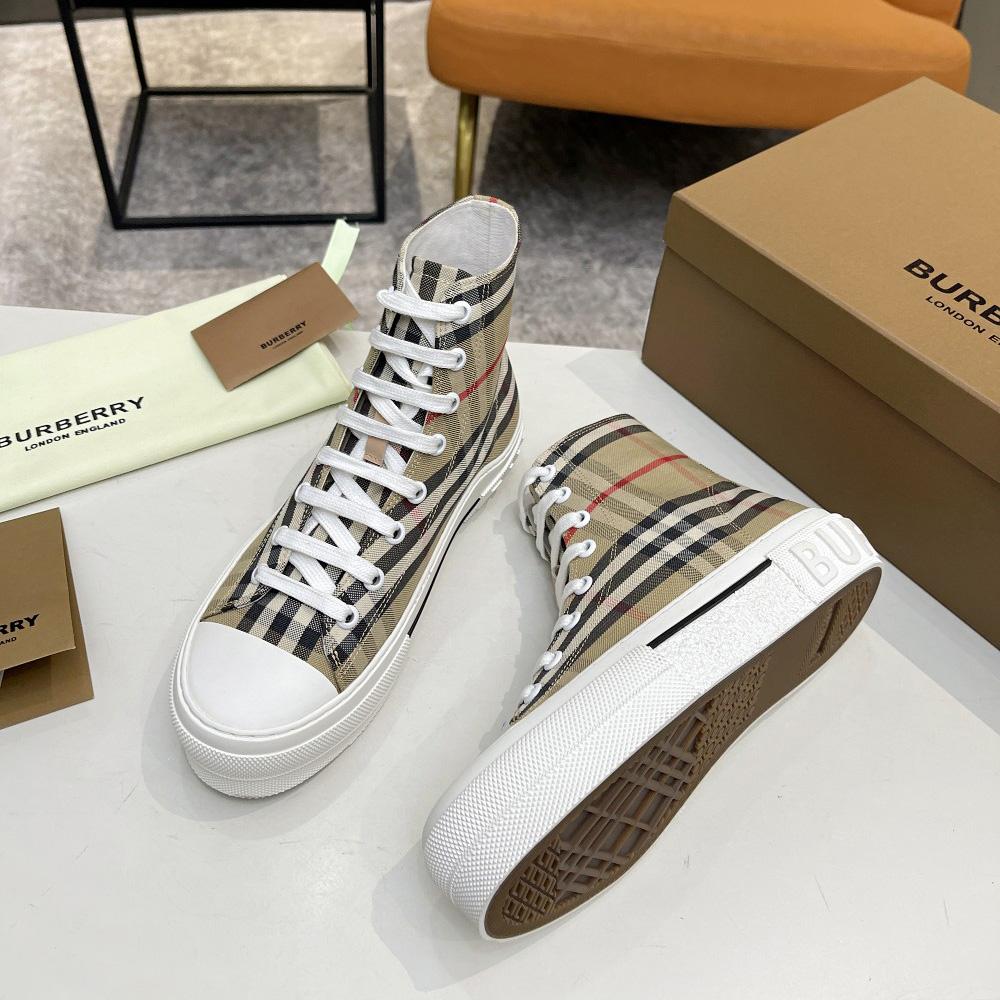 Burberry Vintage Check Cotton High-top Sneakers - DesignerGu