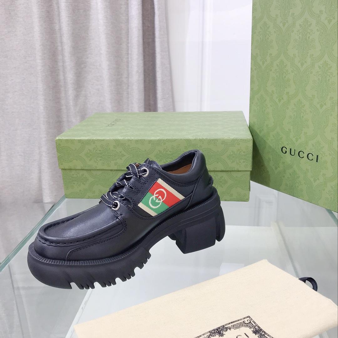 Gucci Women's Lace- Up Loafer  - DesignerGu