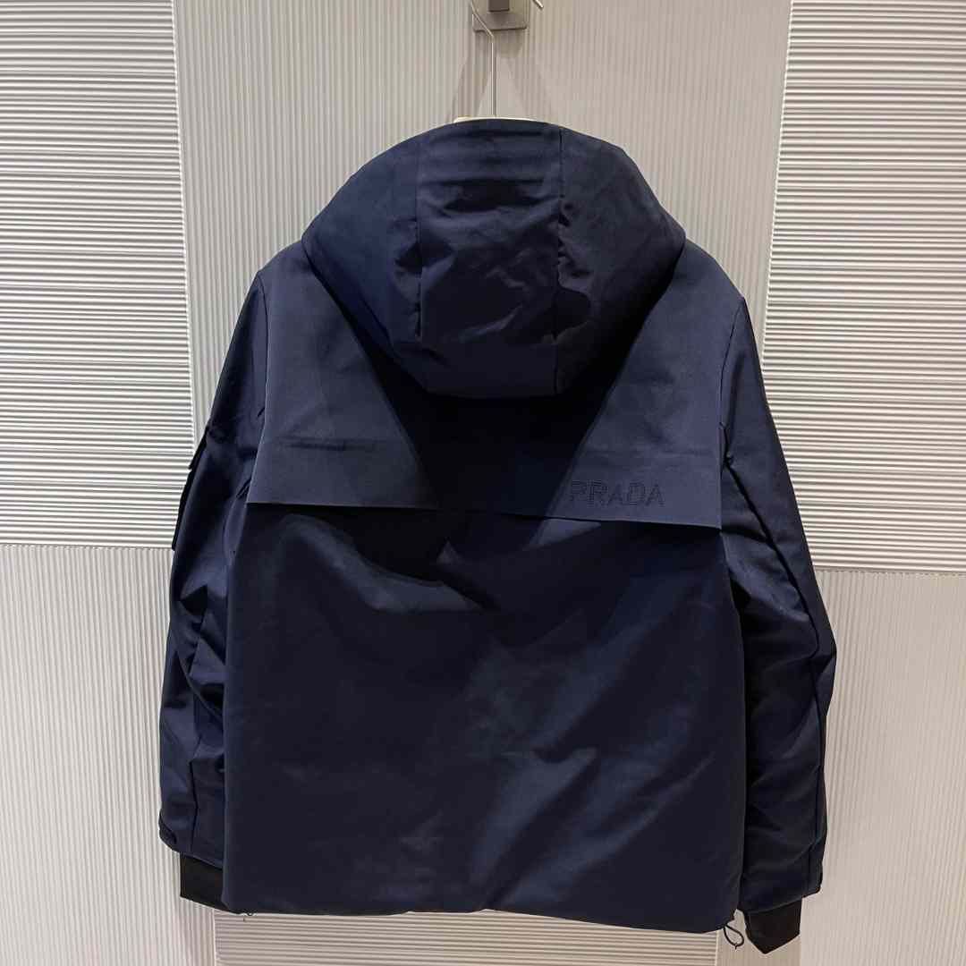 Prada Logo Hooded Puffer Jacket - DesignerGu