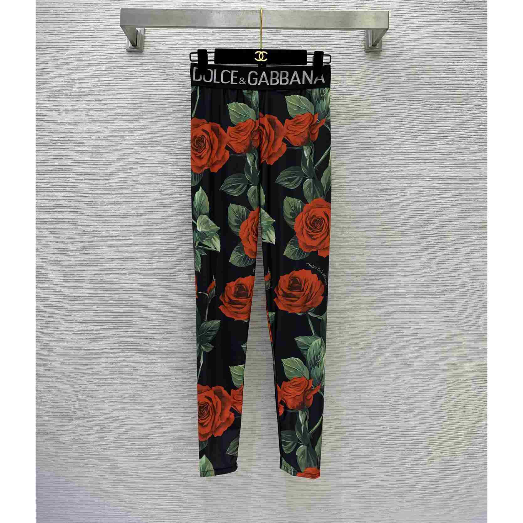 Dolce & Gabbana Floral Silk-Blend Charmeuse Leggings & High Neck Top - DesignerGu