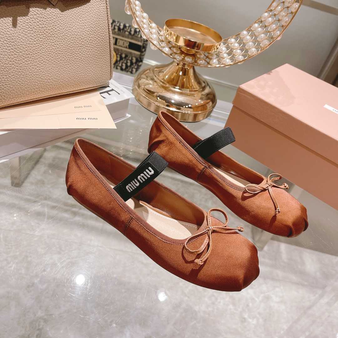 Miu Miu Satin Ballerinas - DesignerGu