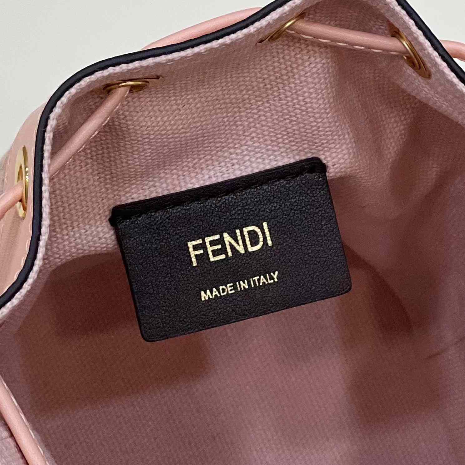 Fendi Mon Tresor Pink FF Canvas Mini-Bag (12×18×10cm)   - DesignerGu