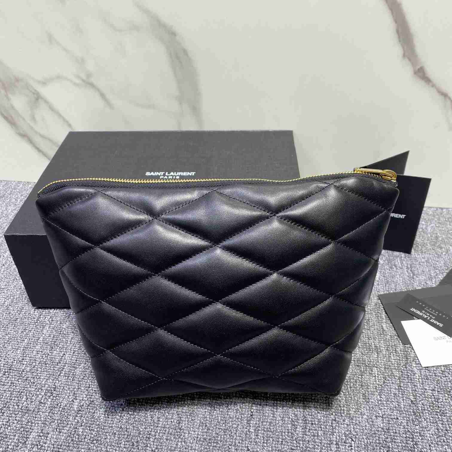 Saint Laurent Sade Pouch In Quilted Lambskin - DesignerGu