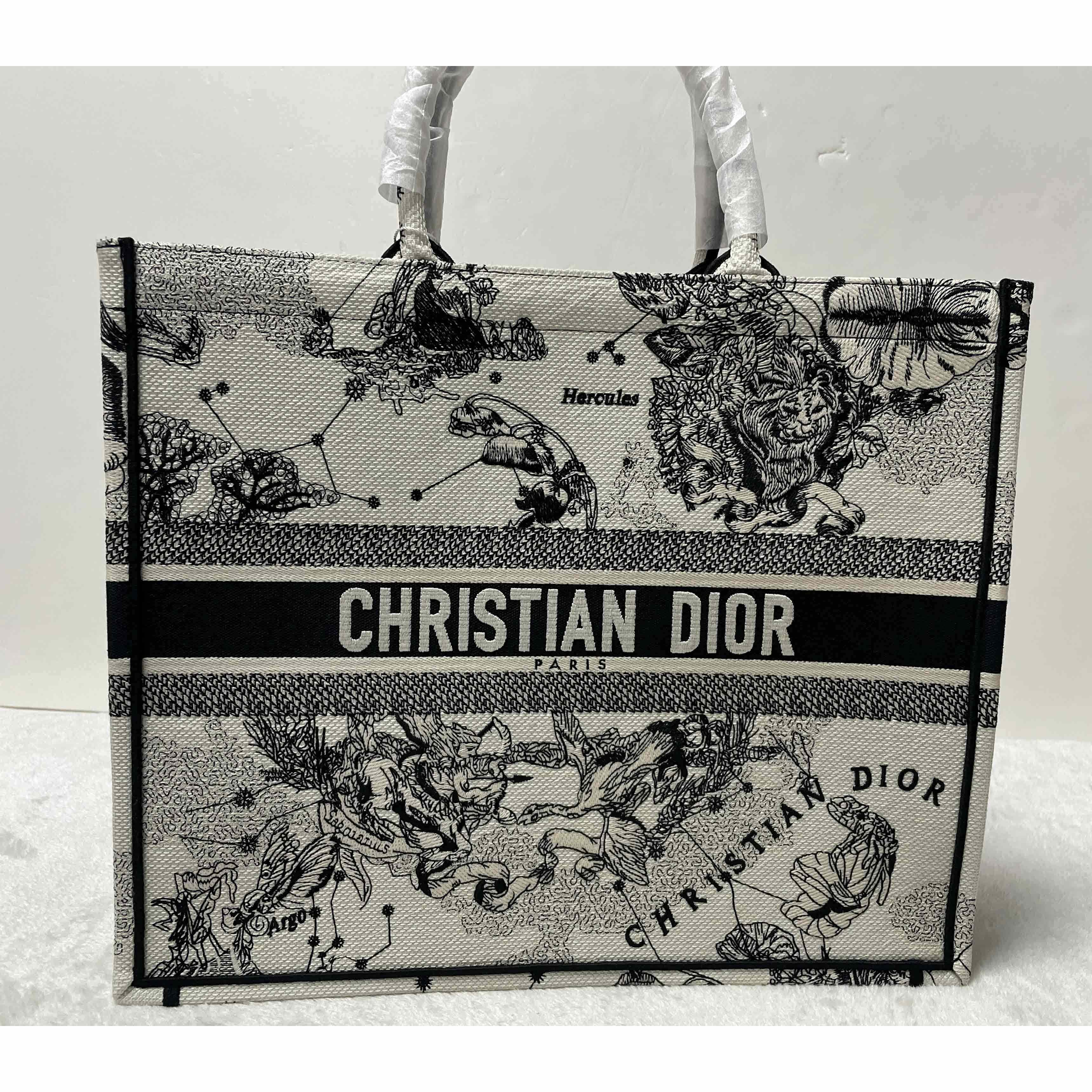 Dior Oblique Embroidered Book Tote(41.5-25-18cm)-Embroiderable Characters - DesignerGu