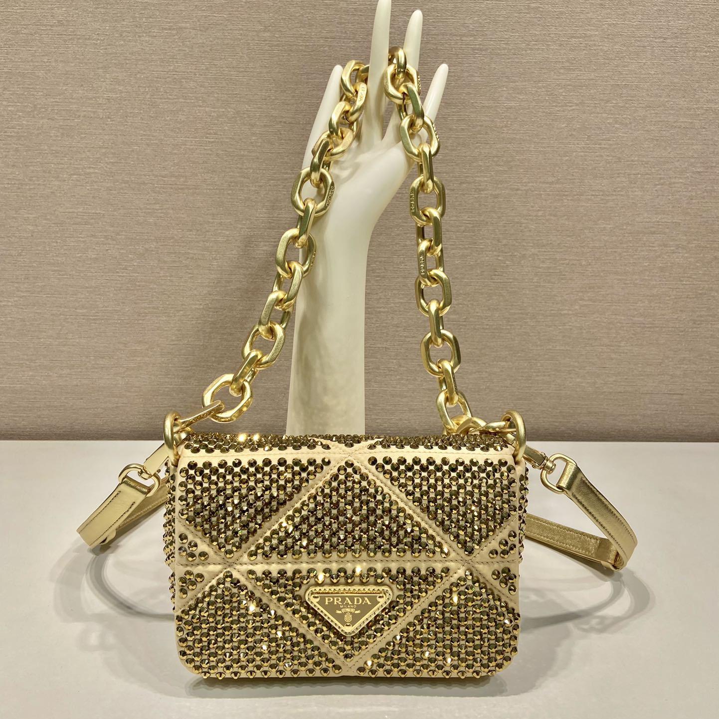 Prada Satin Mini-Bag With Crystals - DesignerGu