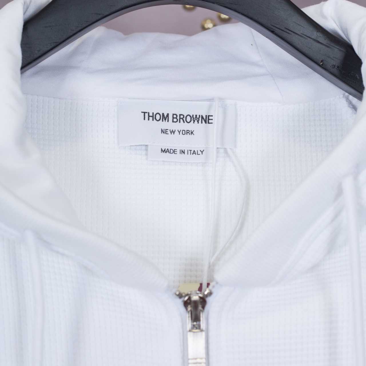 Thom Browne 4-Bar Zip-Up Cotton Hoodie - DesignerGu