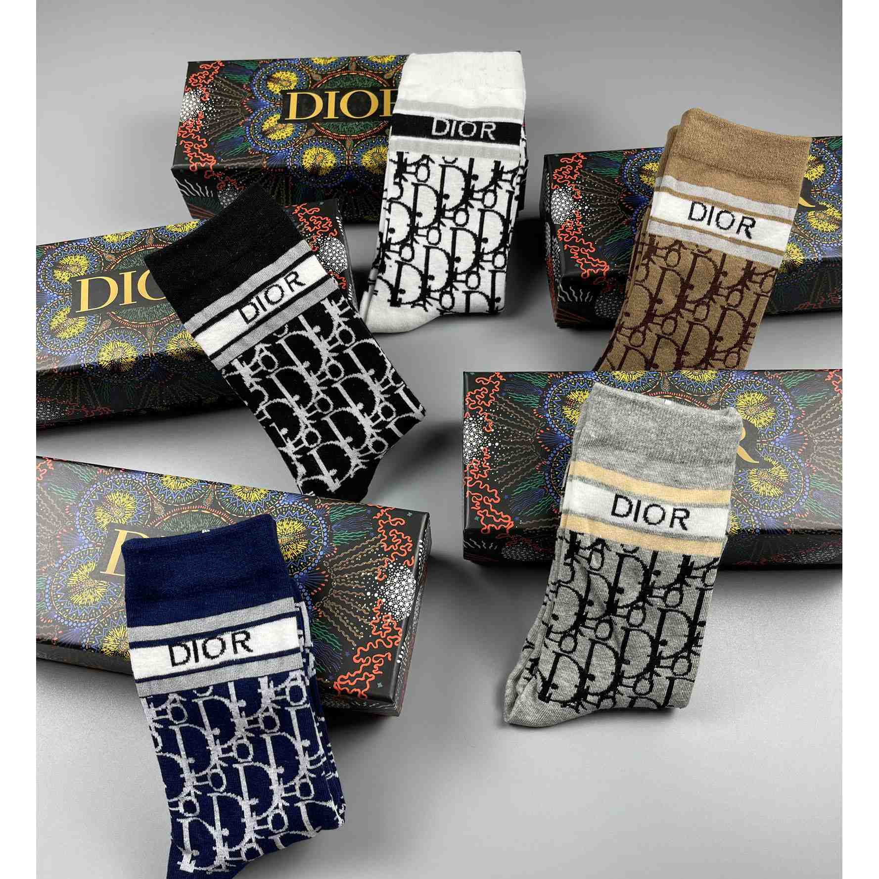 Dior Oblique Wool Socks /Box - DesignerGu