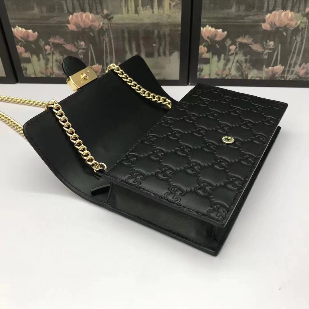 Gucci Guccissima Icon Chain Wallet Black(20-13-6cm) - DesignerGu