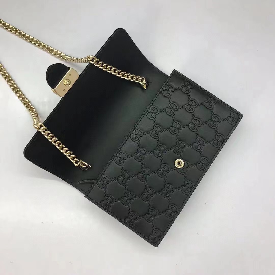 Gucci Guccissima Icon Chain Wallet Black(20-13-6cm) - DesignerGu