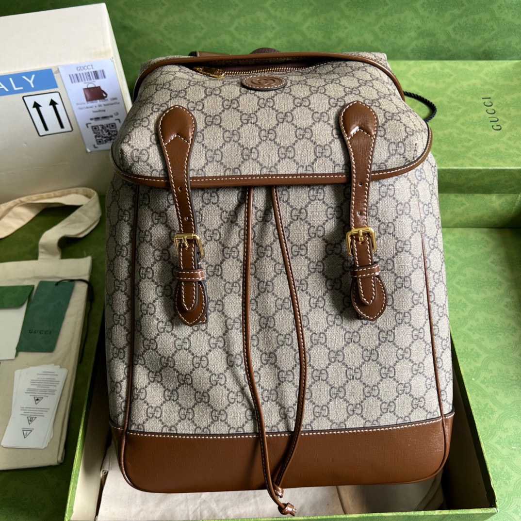 Gucci Medium Backpack With Interlocking G(26-43-18cm) - DesignerGu