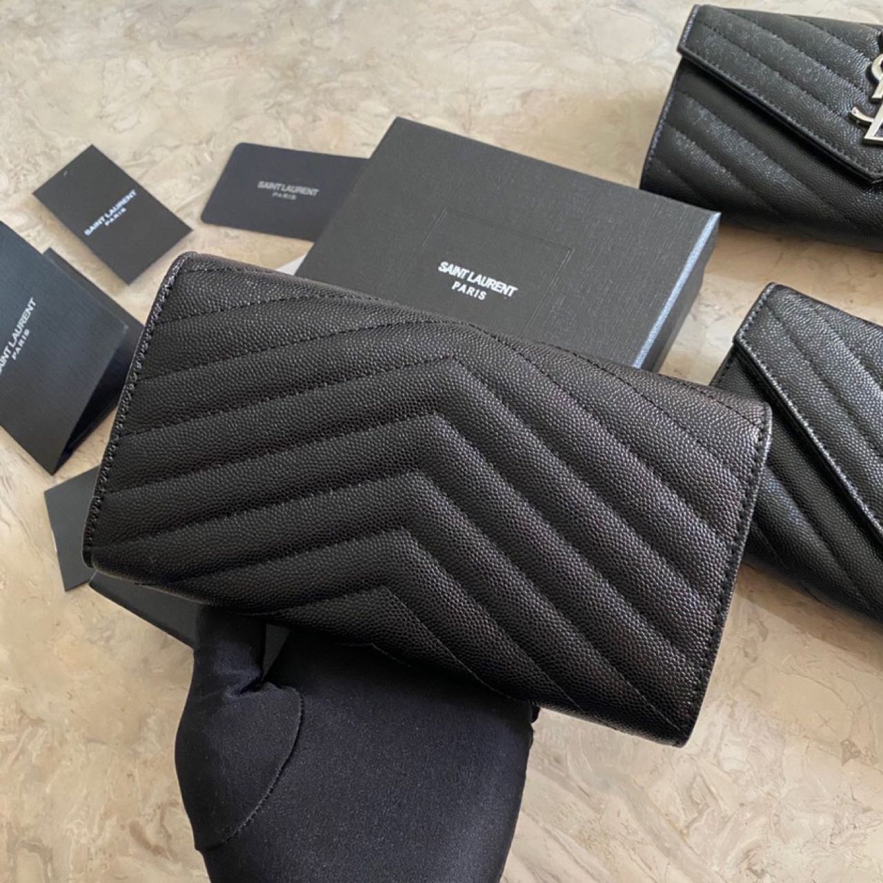 Saint Laurent Monogram Leather Wallet(19-11-3CM) - DesignerGu