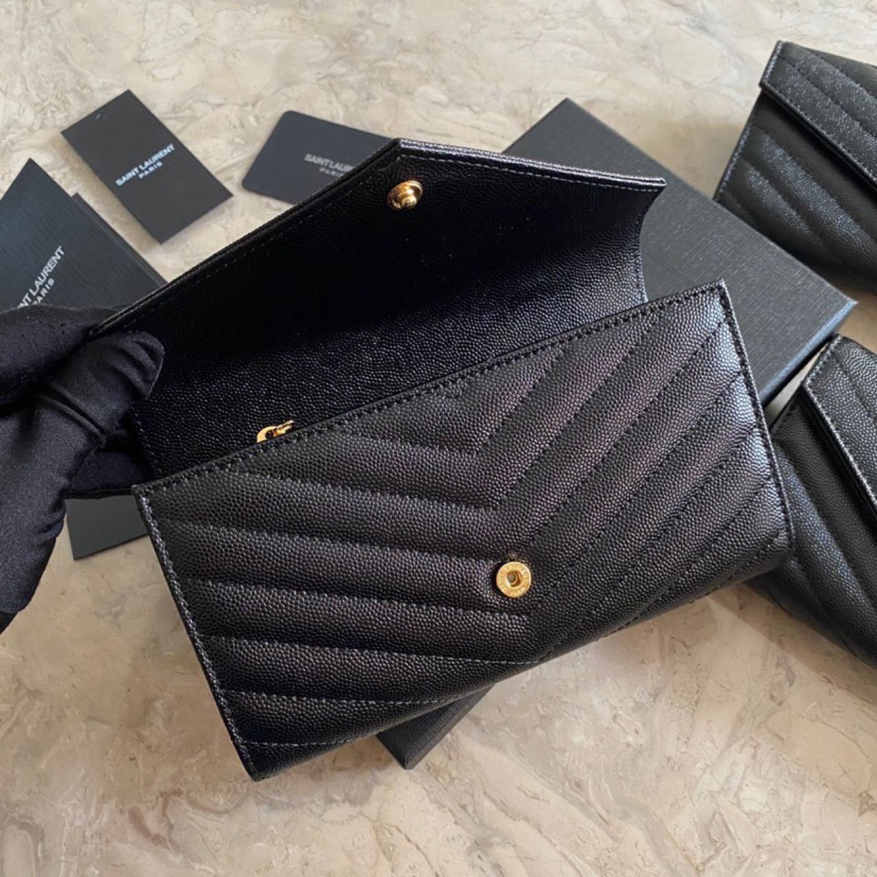 Saint Laurent Monogram Leather Wallet(19-11-3CM) - DesignerGu