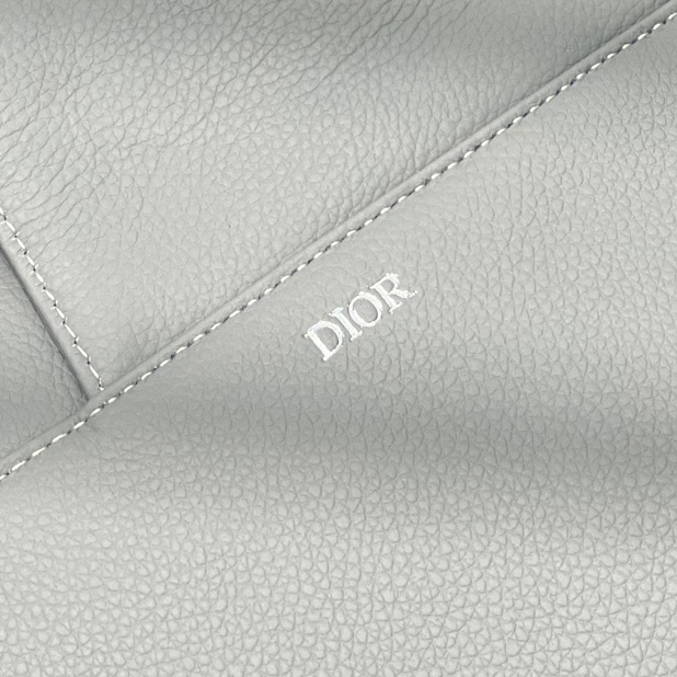 Dior Saddle Bag Dior Gray Grained Calfskin With Christian Dior 1947 Signature (26 x 19 x 4.5CM) - DesignerGu