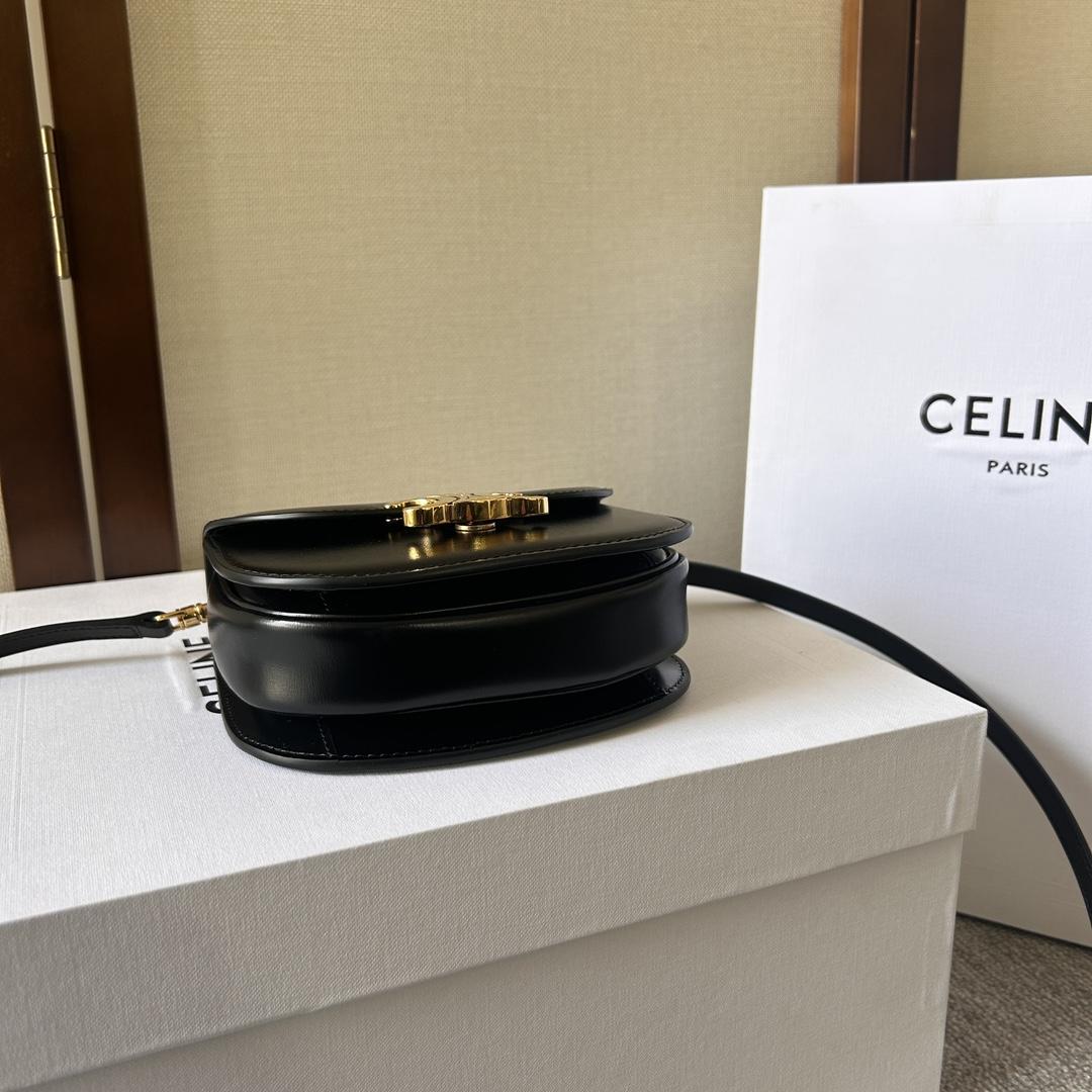 Celine Mini Besace Triomphe In Shiny Calfskin - DesignerGu