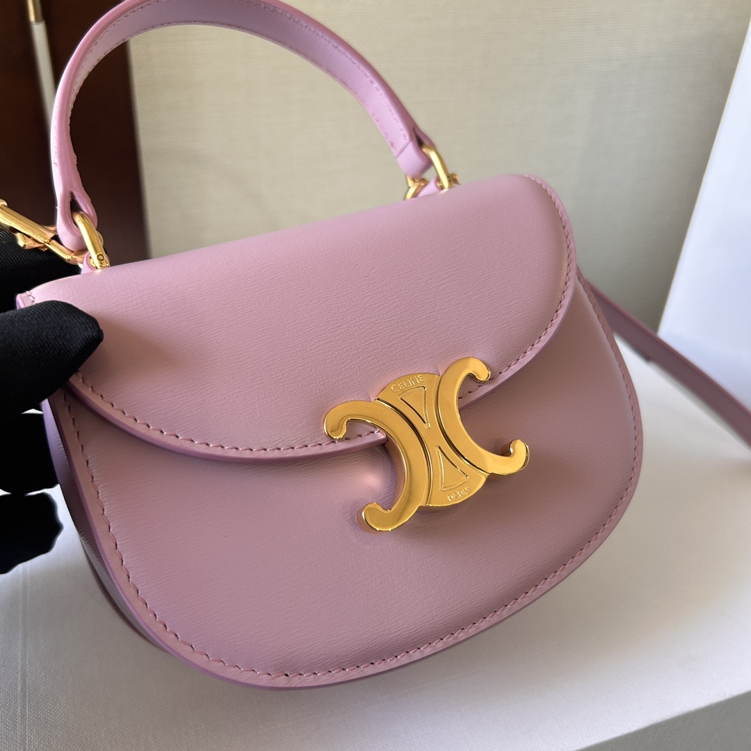 Celine Mini Besace Triomphe In Shiny Calfskin - DesignerGu