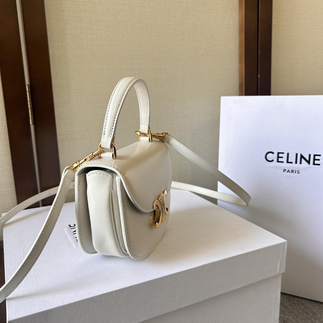 Celine Mini Besace Triomphe In Shiny Calfskin - DesignerGu