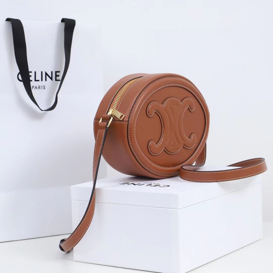 Celine Oval Bag Cuir Triomphe In Smooth Calfskin Tan - DesignerGu