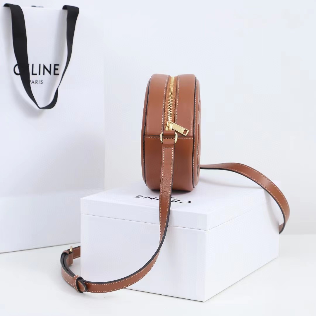 Celine Oval Bag Cuir Triomphe In Smooth Calfskin Tan - DesignerGu