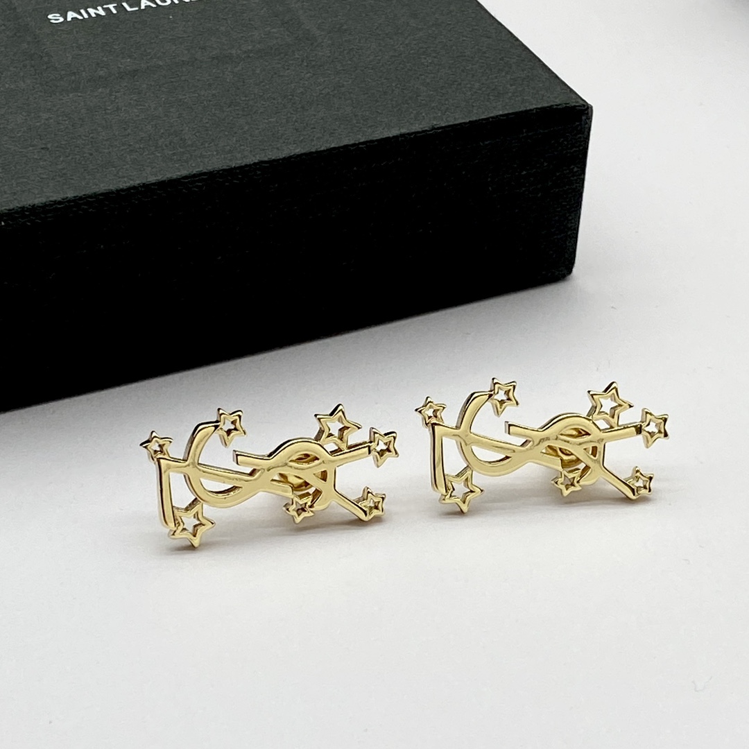 Saint Laurent YSL Logo Earrings - DesignerGu