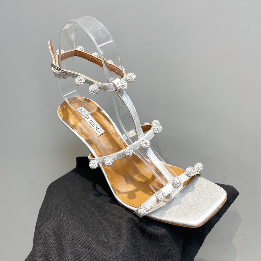 Aquazzura Cha Cha Cha Crystal Sandal  95 - DesignerGu