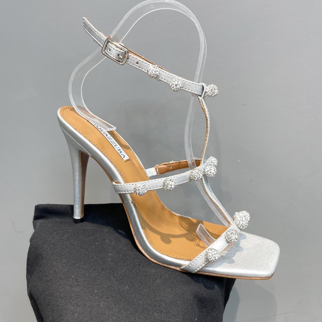 Aquazzura Cha Cha Cha Crystal Sandal  95 - DesignerGu